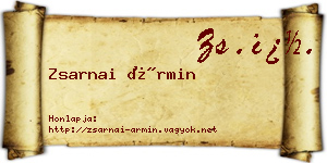 Zsarnai Ármin névjegykártya